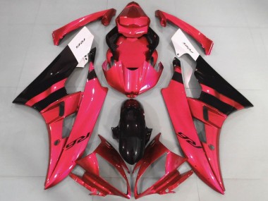 Best 2006-2007 Yamaha YZF R6 Motorcycle Fairings - White Red Glossy Black