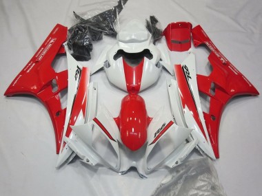 Best 2006-2007 Yamaha YZF R6 Motorcycle Fairings - White Red Motul Michelin