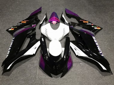Best 2017-2023 Yamaha YZF R6 Motorcycle Fairings - White Purple Glossy Black