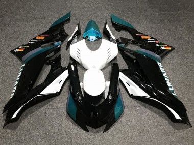 Best 2017-2023 Yamaha YZF R6 Motorcycle Fairings - White Teal Blue Glossy Black