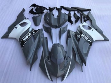Best 2017-2023 Yamaha YZF R6 Motorcycle Fairings - Dark Nardo Grey White Black