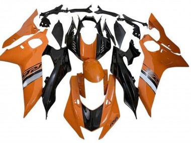 Best 2017-2023 Yamaha YZF R6 Motorcycle Fairings - Orange Silver Glossy Black