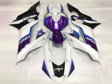 Best 2017-2023 Yamaha YZF R6 Motorcycle Fairing - White Blue Purple Black