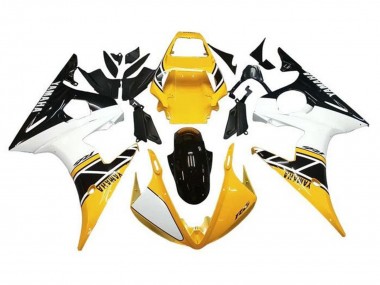 Best 2005 Yamaha YZF R6 Motorcycle Fairings - White Yellow Black