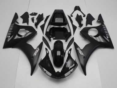 Best 2005 Yamaha YZF R6 Motorcycle Fairings - Glossy Black Matte Black Silver