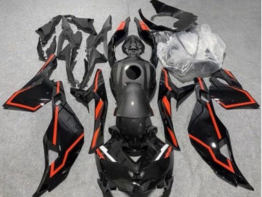 Best 2019-2025 Kawasaki ZX4R ZX-4RR Motorcycle Fairings - Faux Carbon Fiber Black Red