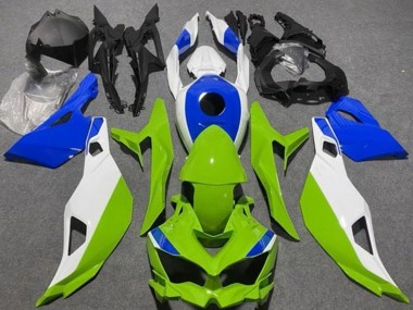 Best 2019-2025 Kawasaki ZX4R ZX-4RR Motorcycle Fairings - White Blue Green