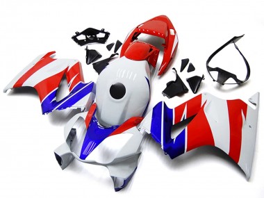 Best 2002-2013 Honda VFR800 Motorcycle Fairings - White Red Blue No Decal
