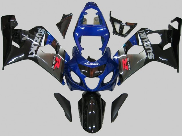 2004-2005 Suzuki GSXR 600/750 Motorcycle Fairings - Blue Grey Glossy Black