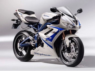 Best 2006-2008 Triumph Daytona 675 Motorcycle Fairings - Silver White Blue