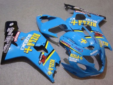Best 2004-2005 Suzuki GSXR 750 Motorcycle Fairings - Blue Gold Black Motul Rizla