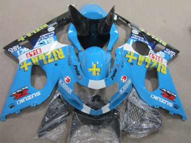 Best 2000-2002 Suzuki GSXR 1000 Motorcycle Fairings - Blue Yellow White Black Rizla