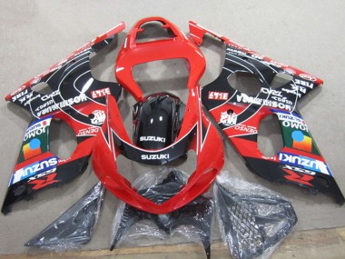 Best 2000-2002 Suzuki GSXR 1000 Motorcycle Fairings - Red Black Blue DENSO