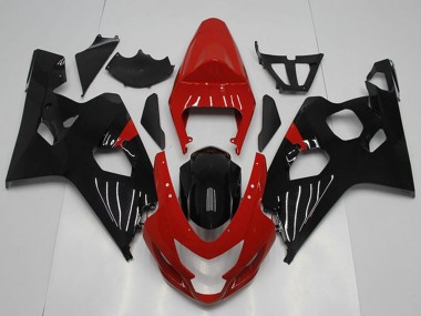 Best 2004-2005 Suzuki GSXR 750 Motorcycle Fairing - Red Glossy Black