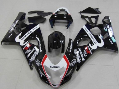 Best 2004-2005 Suzuki GSXR 750 Motorcycle Fairings - Glossy Black White Red Beacon