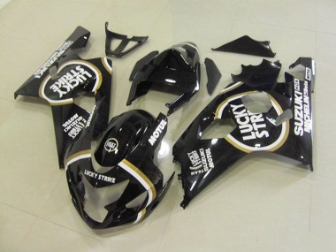 Best 2004-2005 Suzuki GSXR 750 Motorcycle Fairings - Glossy Black White Lucky Strike Motul
