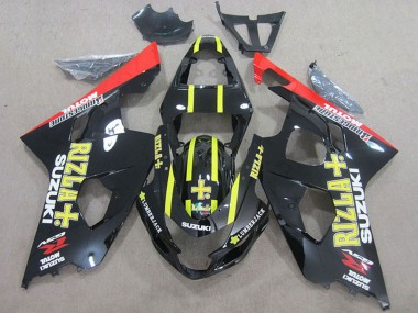 Best 2004-2005 Suzuki GSXR 750 Motorcycle Fairings - Black Red Yellow Rizla