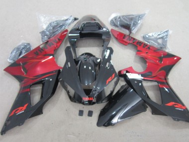 Best 2000-2001 Yamaha YZF R1 Motorcycle Fairings - Red Glossy Black
