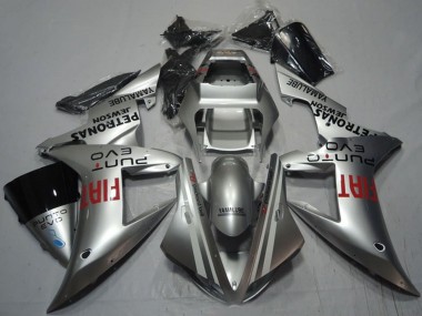 Best 2002-2003 Yamaha YZF R1 Motorcycle Fairings - Silver Red Fiat