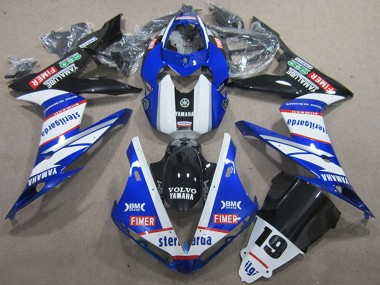Best 2004-2006 Yamaha YZF R1 Motorcycle Fairings - White Blue Black Red Volvo Sterilgarda 19