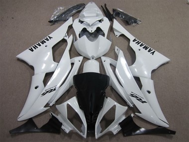 Best 2008-2016 Yamaha YZF R6 Motorcycle Fairings - White Black Decals