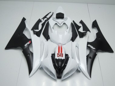 58 Sic White and Black 2008-2016 R6 Motorcycle Fairings