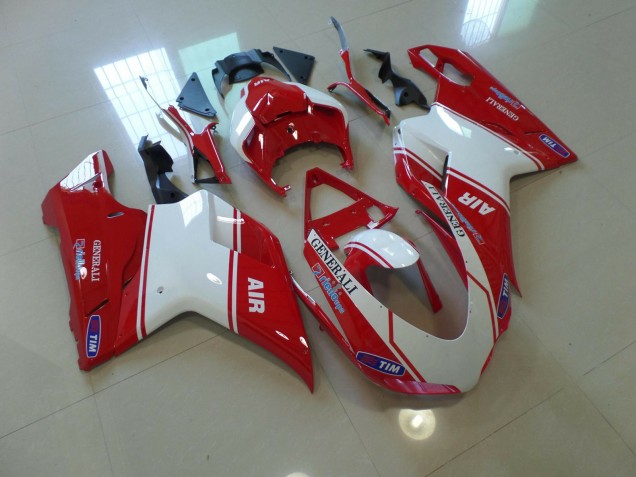 Air Red and White 2007-2014 Ducati 848 1098 1198 Motorcycle Fairings