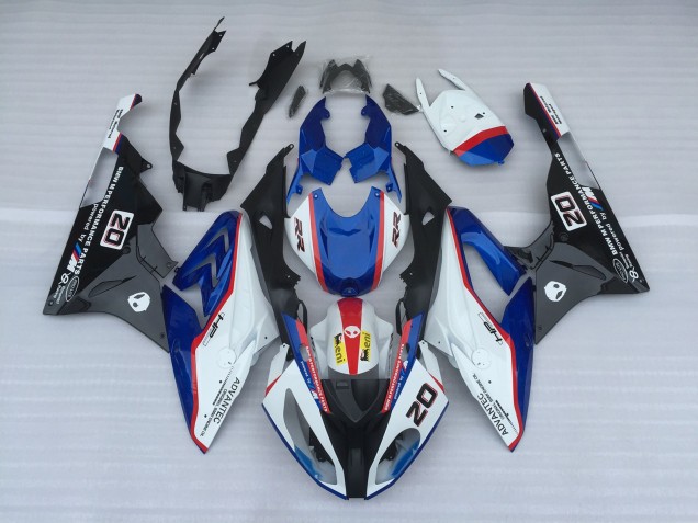 Alien Blue and White 2009-2014 S1000RR Motorcycle Fairings