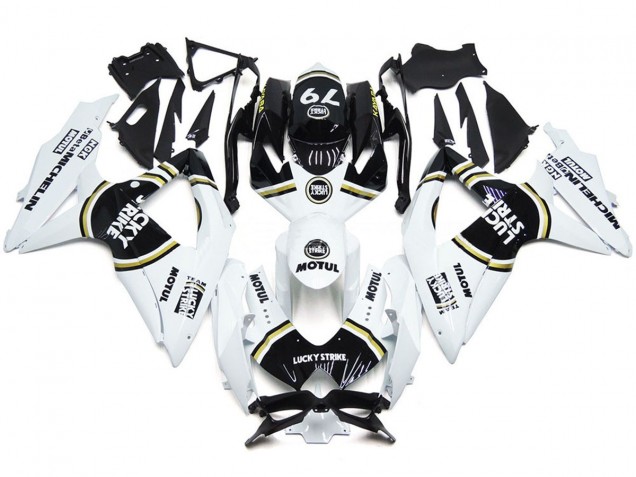 Black Lucky Strike 79 2008-2010 GSXR 600-750 Motorcycle Fairings