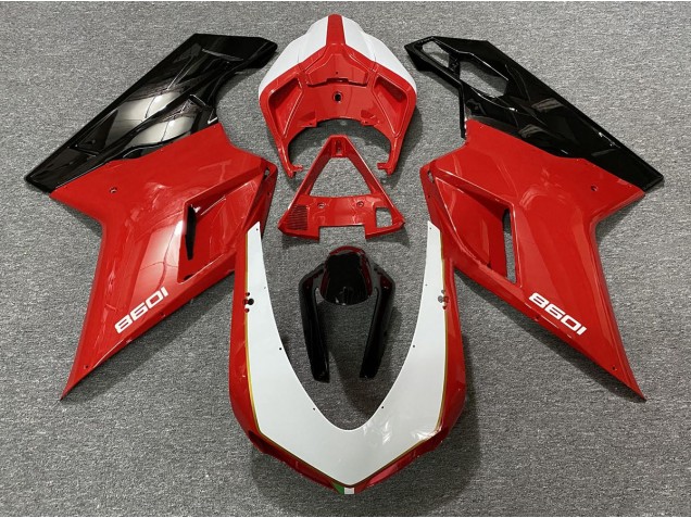 Black Red White 2007-2014 Ducati 848 1098 1198 Motorcycle Fairings