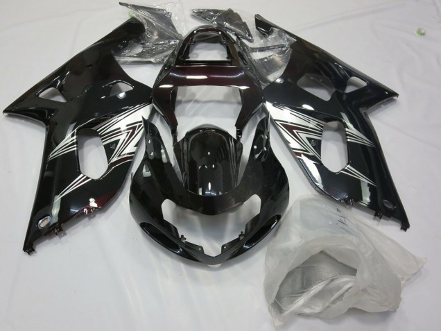 Black Silver 2001-2003 GSXR 600-750 Motorcycle Fairings