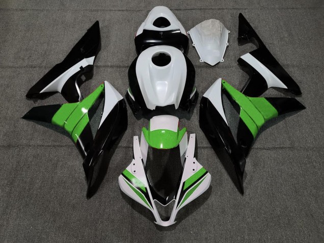 Black White and Green 2007-2008 CBR600RR Motorcycle Fairings