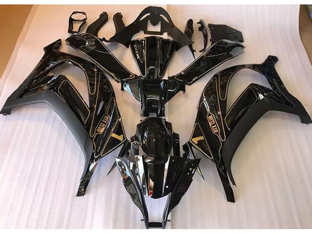 Black and Gold 2016-2019 ZX10R Motorcycle Fairings