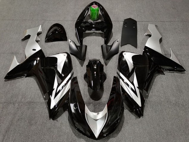 Black and Silver 2006-2007 ZX10R Motorcycle Fairings Black and Silver 2006-2007 ZX10R Motorcycle Fairings