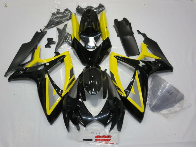 Black and Yellow Oh Ah 2006-2007 GSXR 600-750 Motorcycle Fairings Black and Yellow Oh Ah 2006-2007 GSXR 600-750 Motorcycle Fairings