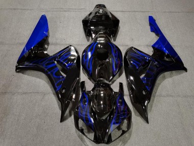 Gloss Black Blue Flame 2006-2007 CBR1000RR Motorcycle Fairings