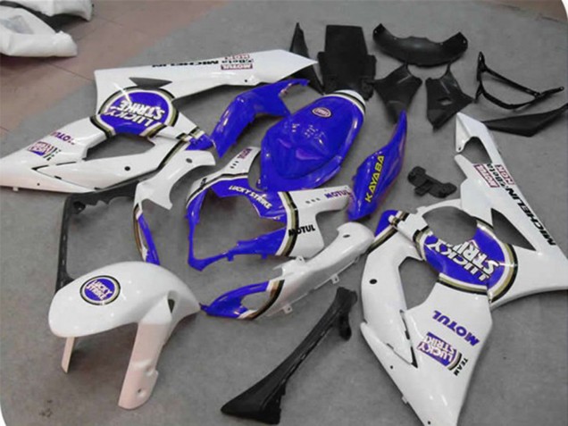 Blue Lucky Strike 2005-2006 GSXR 1000 Motorcycle Fairings Blue Lucky Strike 2005-2006 GSXR 1000 Motorcycle Fairings
