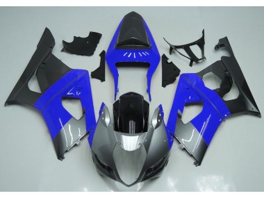 Blue Silver and Black 2003-2004 GSXR 1000 Motorcycle Fairings