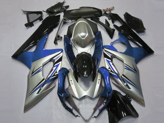 Blue Silver and Black 2005-2006 GSXR 1000 Motorcycle Fairings Blue Silver and Black 2005-2006 GSXR 1000 Motorcycle Fairings