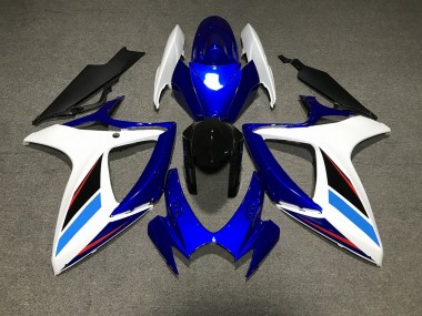 Blue White and Black 2006-2007 GSXR 600-750 Motorcycle Fairings