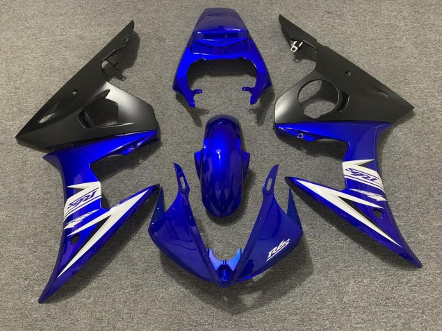Blue White and Matte Black 2003-2004 R6 Motorcycle Fairings Blue White and Matte Black 2003-2004 R6 Motorcycle Fairings