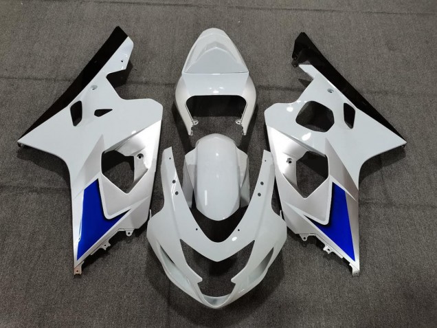 Blue White and Silver Style 2004-2005 GSXR 600-750 Motorcycle Fairings