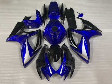 Blue Black and White Special 2006-2007 GSXR 600-750 Motorcycle Fairings