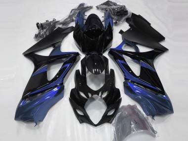 Blue and Gloss Black 2007-2008 GSXR 1000 Motorcycle Fairings