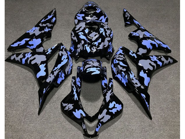 Blue and Grey Camouflage 2007-2008 CBR600RR Motorcycle Fairings
