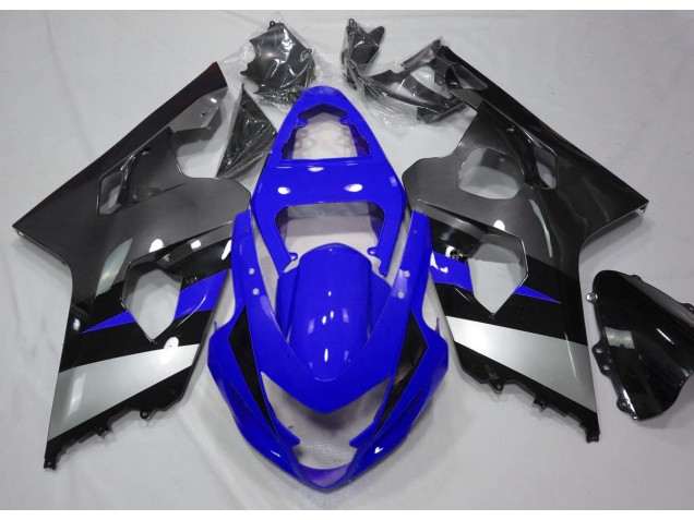 Blue and Silver 2004-2005 GSXR 600-750 Motorcycle Fairings