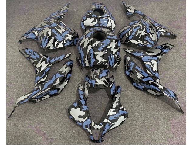 Blue and Silver Camo 2009-2012 CBR600RR Motorcycle Fairings