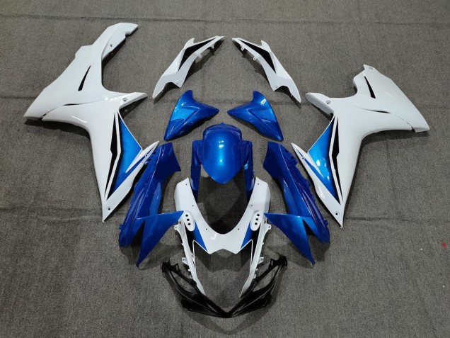 Blue and White 2011-2024 GSXR 600-750 Motorcycle Fairings