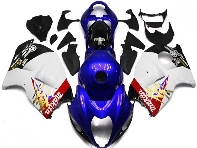 Blue and White Custom Logo 1997-2007 GSXR 1300 Hayabusa Motorcycle Fairings