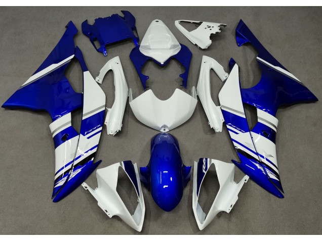 Blue and White Custom OEM Style 2008-2016 R6 Motorcycle Fairings